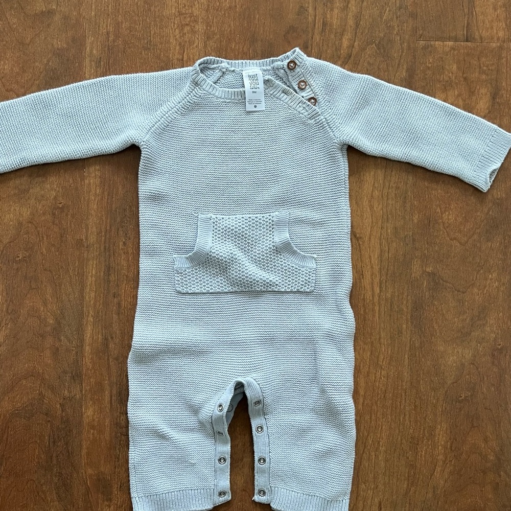 Light Gray Knit Baby Romper